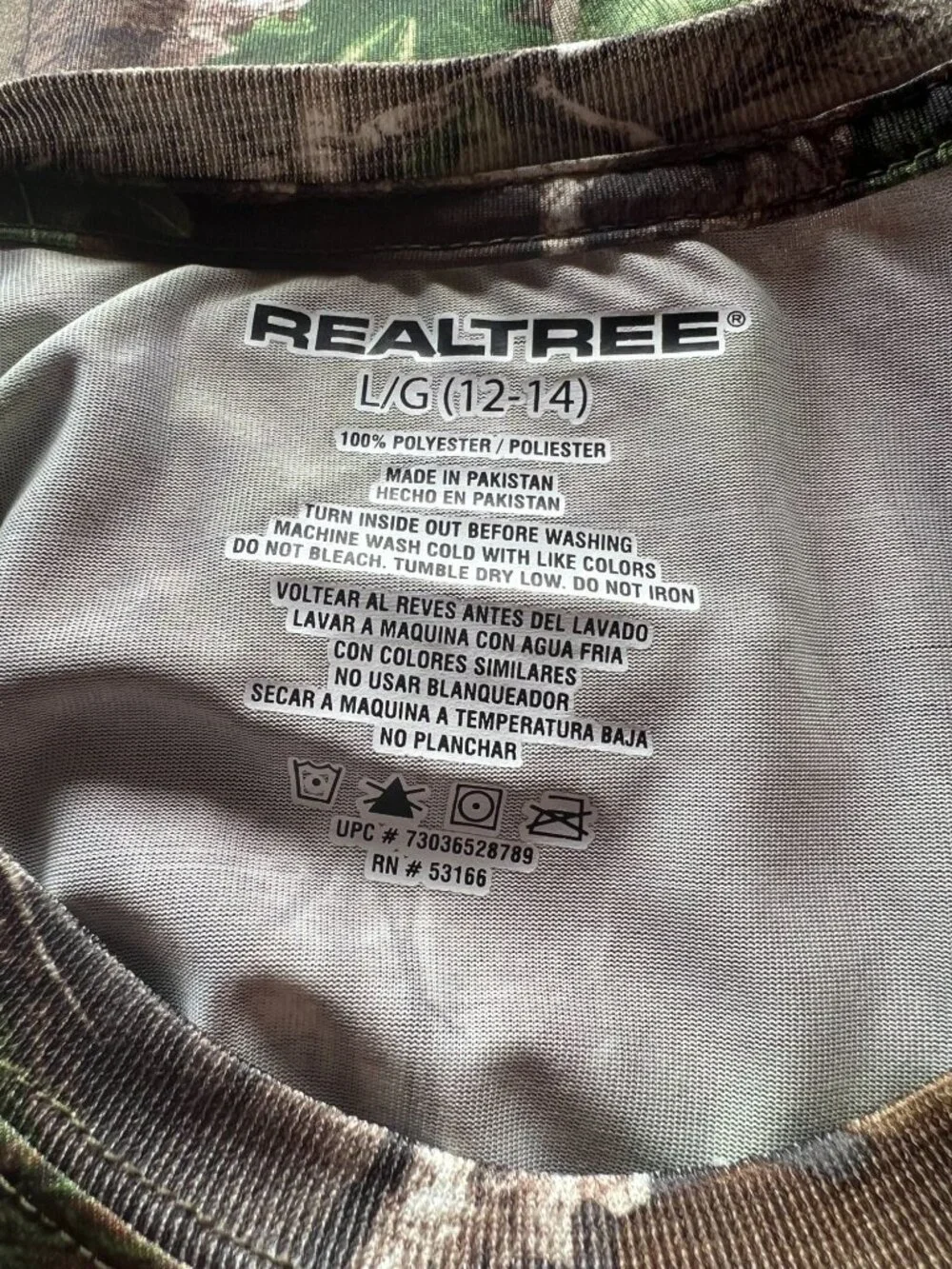 Realtree Womens Camo T-Shirt L/G Pink Logo Polyester Crew Neck Hunting Tee - Picture 2 of 13